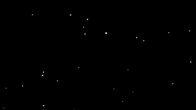 Flocos de neve caindo, isolados em fundo preto.  V&iacute;deo mp4. 