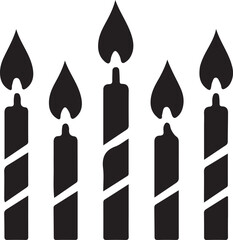 Creative candle light silhouette illustrations perfect for various projects.