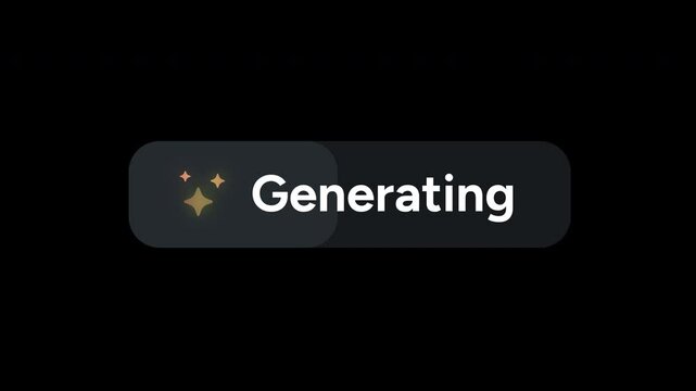 Generate AI button animation. Button for AI Image Generator, Video Generator, Text Generator. Button with progress indicator. 4K Alpha Matte.