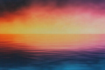 Obraz premium A beautiful sunset over the ocean with a rainbow in the sky