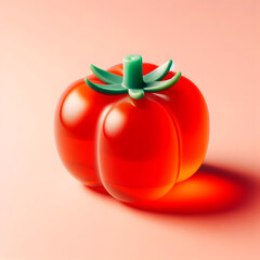 minimal gummy jelly shaped tomato , 3D , isolated, illustration.	
