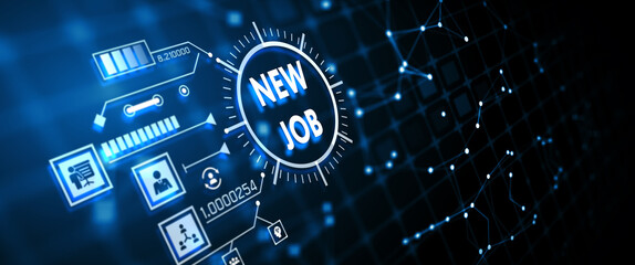 Business, Technology, Internet and network concept. New Job. 3d illustration
