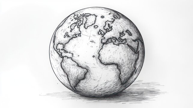 Earth Realistic Pencil Drawing