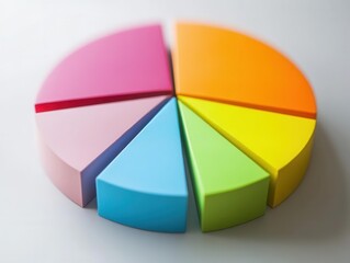 Obraz premium A colorful pie chart made of foam, representing data visualization in a creative and engaging way for presentations.
