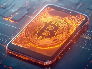 A digital asset like cryptocurrency displayed on a smartphone app