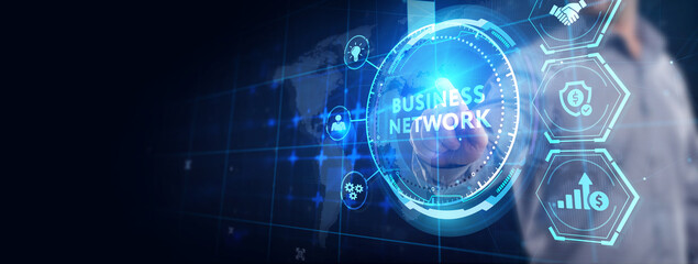 Obraz premium Business, Technology, Internet and network concept. Online Business Network.