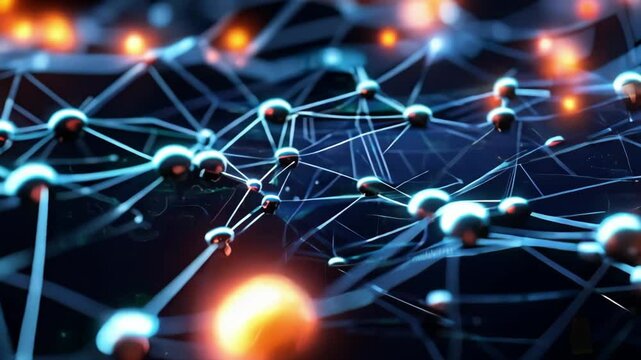 Abstract background of artificial Intelligence technology, machine learning, neural networks, deep learning, robotics, computer analytics, computer vision, expert systems, big data, automation