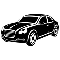 black sports car illustration