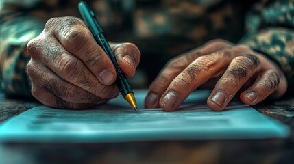 Veteran engaged in resume-building workshop at a community center in the early afternoon