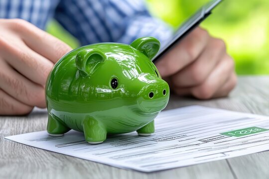 Promoting climate change action through renewable adoption incentives close up, incentive theme, realistic, Fusion, tax rebate form backdrop