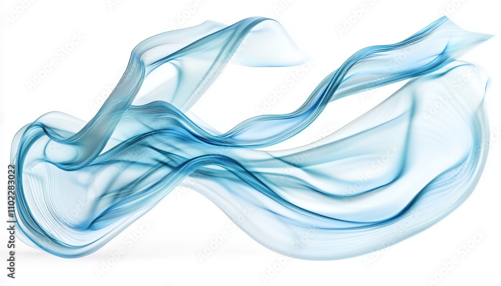 Poster digital 3d rendering of a transparent glass cloth with flowing wave pattern. high-quality visual rep