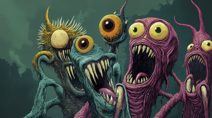 Fototapeta premium Monsters. Alien. Illustration