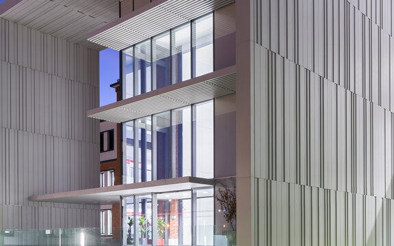Modern hospital building with contemporary architectural design