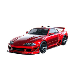 red sport car on transparent background