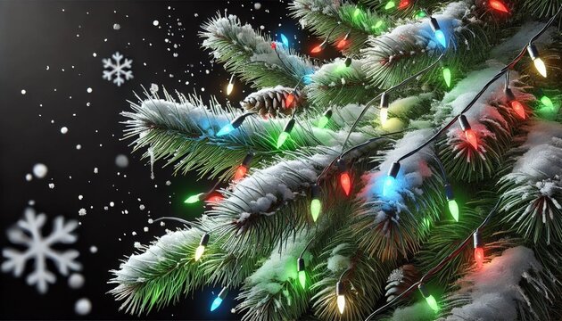 christmas tree with snow