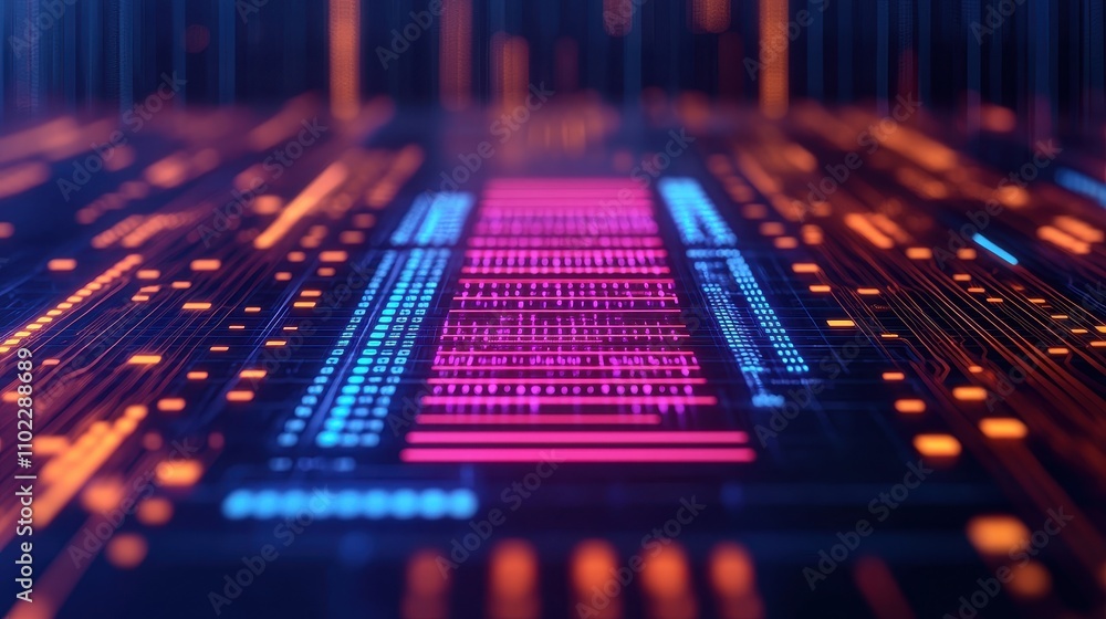 Poster abstract digital background with colorful lines and patterns