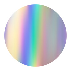 Сolorful neon sticker, blank template, label with holographic effect isolated on transparent background. Shiny rainbow round emblem. Mockup for shopping icon. Gradient hologram. Vector EPS10	