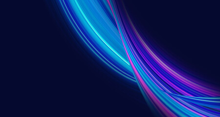 Abstract Motion High-Speed Light Effect Background. Abstract Dynamic Light Speed Line Banner Background. Technology Futuristic Curved Backdrop for Brochure, Poster, Website, Header, Science