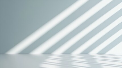 A minimalist interior with soft light and shadows creating a tranquil atmosphere.