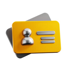 PNG 3D business card icon isolated on a white background