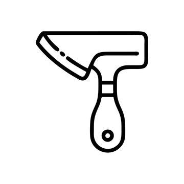 black outline paint scraper tool clip art preview