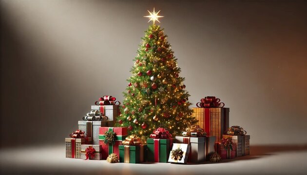 christmas tree and gifts