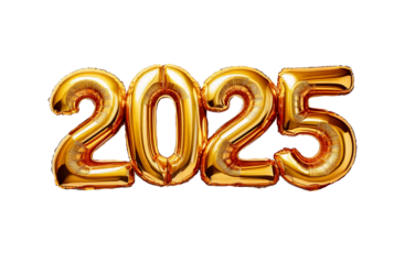 2025 golden baloon sign