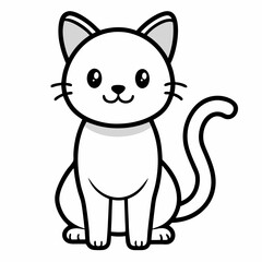 carton baby cat vector icon with white background