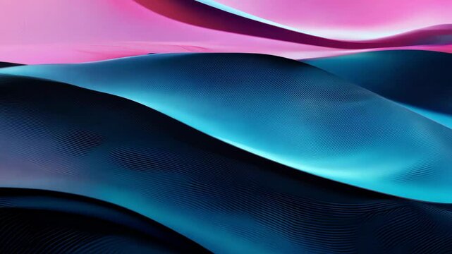 Abstract colorful waves in motion: visual art with vibrant blue and pink patterns