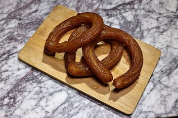 Tulumba or Bamiyeh is a deep-fried dessert found in Egypt, Turkey and the regional cuisines of the former Ottoman Empire.