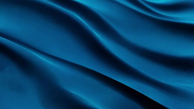Abstract blue fabric texture motion in artistic wave pattern design