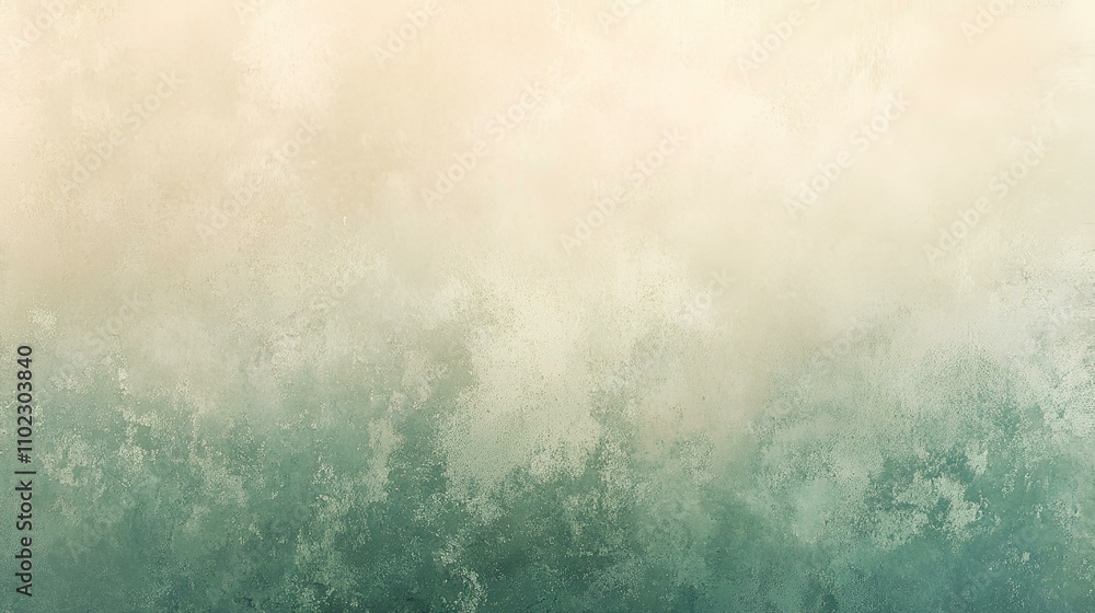 Aufkleber smooth grainy gradient background in soft beige and pastel green tones with noise texture, ideal for