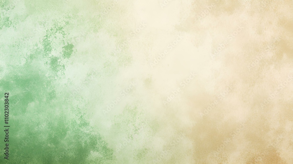 Aufkleber smooth grainy gradient background in soft beige and pastel green tones with noise texture, ideal for