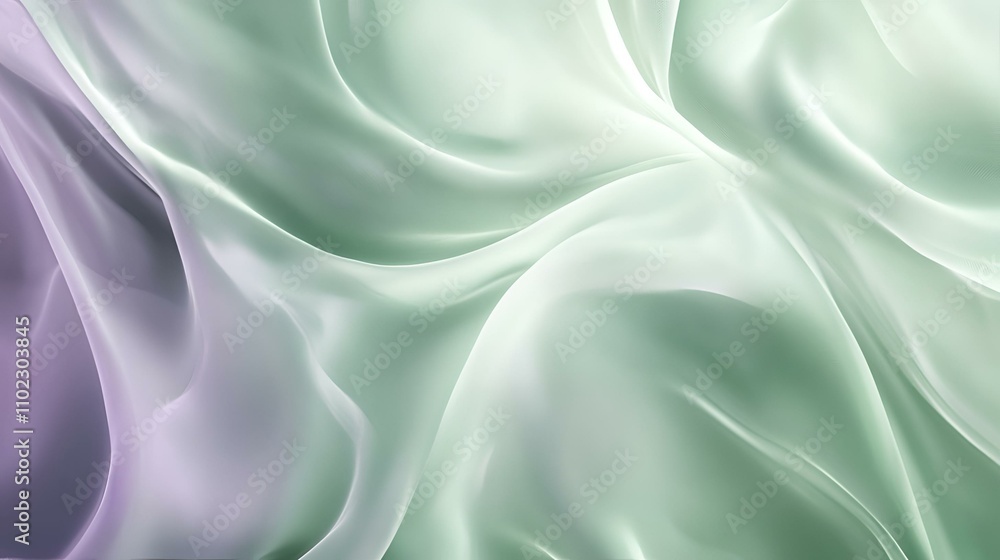 Poster soft green and lavender flowing patterns with subtle noise effects over a charcoal gray background, 