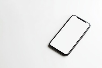 Black Smartphone with Blank Screen Isolated on White Background