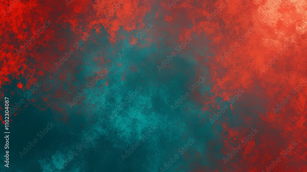 Aufkleber teal and fiery red gradient background featuring a smooth neon color flow and subtle grainy textures