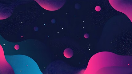 Vibrant teal and magenta gradient with glowing circular shapes and a grainy noise texture on a deep navy backdrop, ideal for modern headers or posters