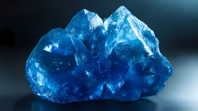 Primer plano de piedra preciosa de zafiro color azul detallada. Cerulean. Illustration