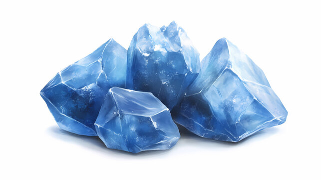 Primer plano de piedra preciosa de zafiro color azul detallada. Cerulean. Illustration