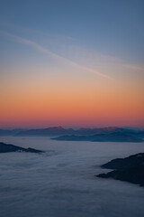 Sonnenaufgang Hochlantsch - Gipfelkreuz - Teichalm - Almenland - Oststeiermark - Nebelmeer 