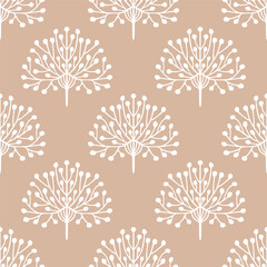 Vector seamless pattern with hand drawn symmetric flowers. Beautiful design for textile, wallpaper, wrapping paper and backgrounds.