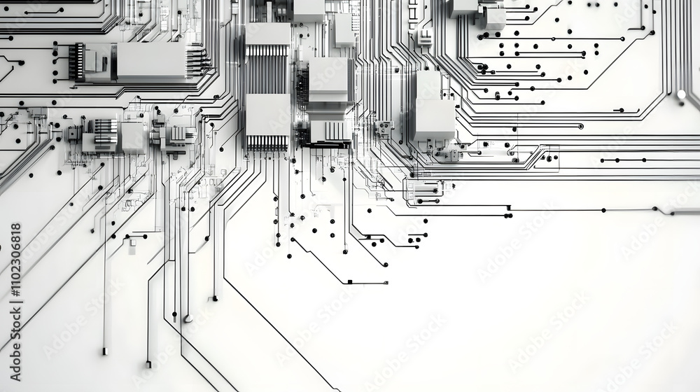 Poster this image depicts a minimalist and abstract representation of electrical circuits and technical sch