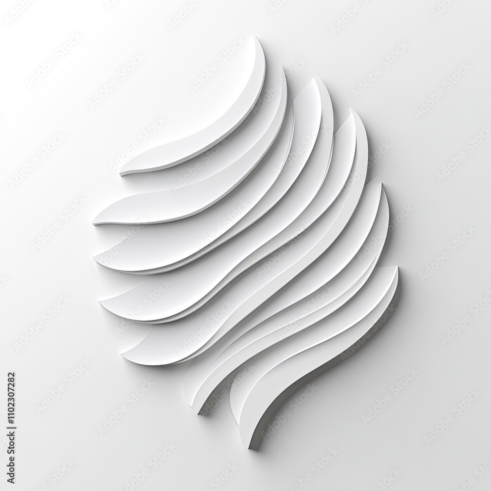 Aufkleber abstract white wave pattern on soft white background creating a modern and minimalist aesthetic for 