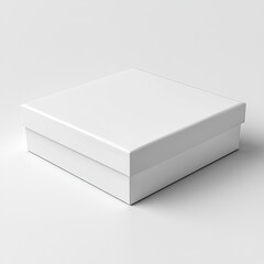 Fototapeta premium Clean and Simple White Box for Packaging and Gift Presentation on a Neutral Background, Ideal for Branding and Creative Marketing Projects
