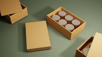 3D Unboxing mockups Scene