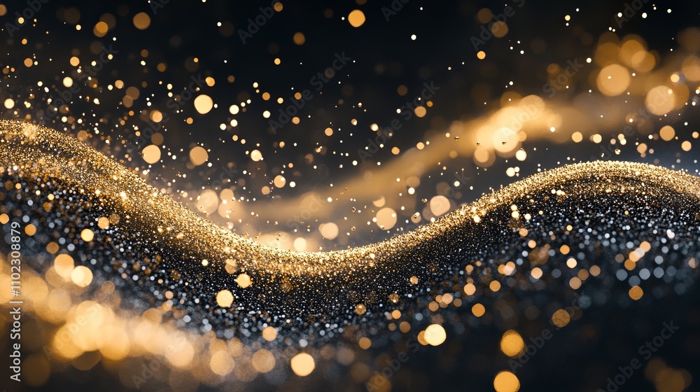 Wall mural discover the sophistication of a wave of small, round particles flowing effortlessly in an abstract 