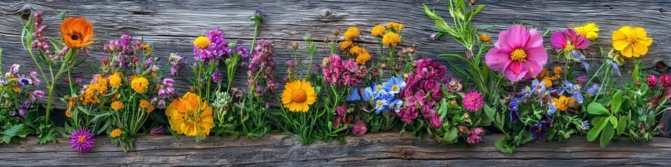 bouquet of flowers on a garden background. Selective focus