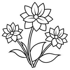 Obraz premium flower coloring page silhouette vector 
