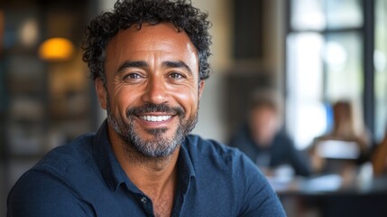 Happy Businessman Engaged in Office Boardroom Discussion