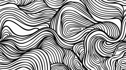 Fototapeta premium Intricate Black and White Minimalist Pattern